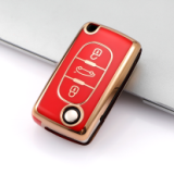 Gold TPU Car Key Cover For  Peugeot  Key Protect Case