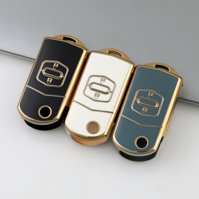 Gold TPU Car Key Cover For  Mazda  Key Protect Case
