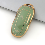 Gold TPU Car Key Cover For  Tesla   Key Protect Case