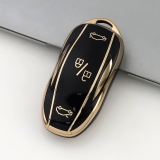 Gold TPU Car Key Cover For  Tesla   Key Protect Case