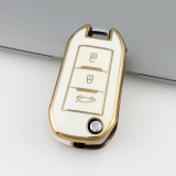 Gold TPU Car Key Cover For  Peugeot  Key Protect Case