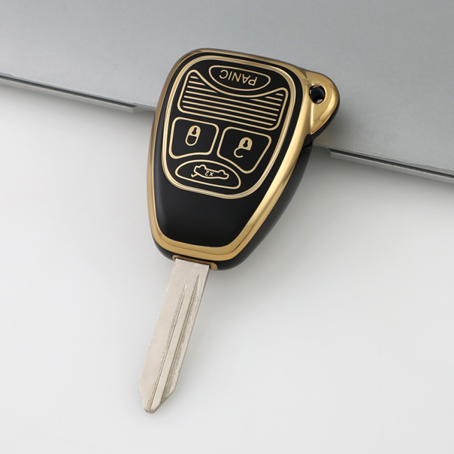 Gold TPU Car Key Cover For  Chrysler  Key Protect Case