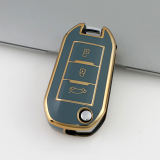Gold TPU Car Key Cover For  Peugeot  Key Protect Case
