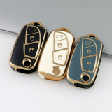 Gold TPU Car Key Cover For  Fiat  Key Protect Case