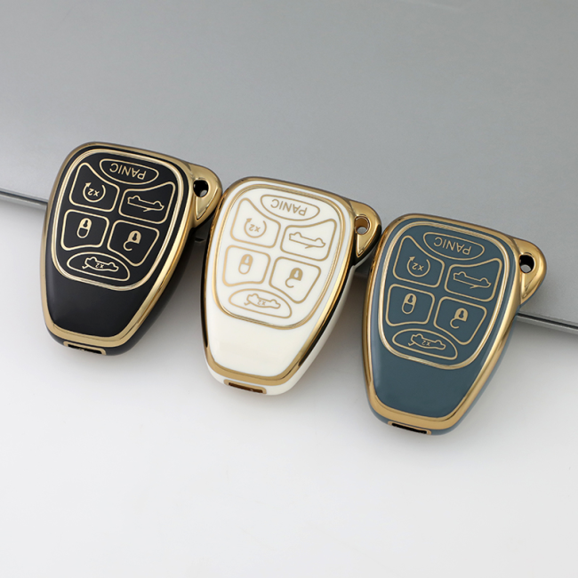 Gold TPU Car Key Cover For  Chrysler  Key Protect Case
