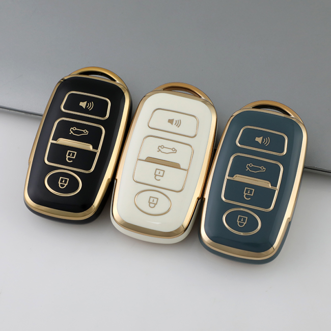 Gold TPU Car Key Cover For  Perodua  Key Protect Case