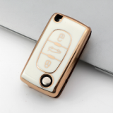 Gold TPU Car Key Cover For  Peugeot  Key Protect Case