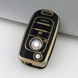 Gold TPU Car Key Cover For  Fiat  Key Protect Case