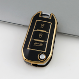 Gold TPU Car Key Cover For  Peugeot  Key Protect Case