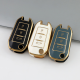 Gold TPU Car Key Cover For  Peugeot  Key Protect Case