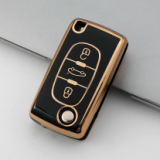 Gold TPU Car Key Cover For  Peugeot  Key Protect Case
