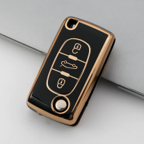 Gold TPU Car Key Cover For  Peugeot  Key Protect Case