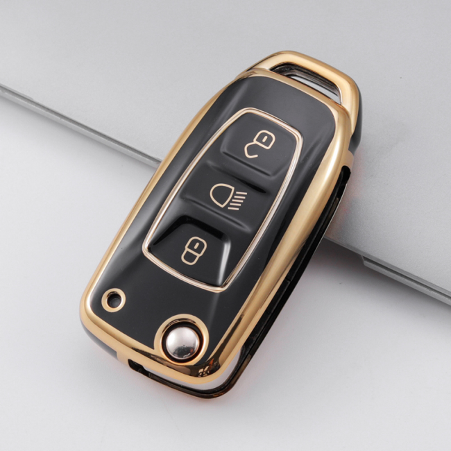 Gold TPU Car Key Cover For  TATA   Key Protect Case