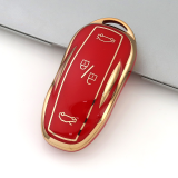 Gold TPU Car Key Cover For  Tesla   Key Protect Case