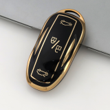 Gold TPU Car Key Cover For  Tesla   Key Protect Case