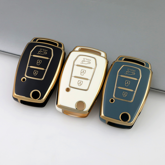 Gold TPU Car Key Cover For  SSANG YONG  Key Protect Case