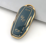 Gold TPU Car Key Cover For  Tesla   Key Protect Case