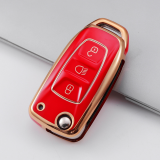 Gold TPU Car Key Cover For  TATA   Key Protect Case