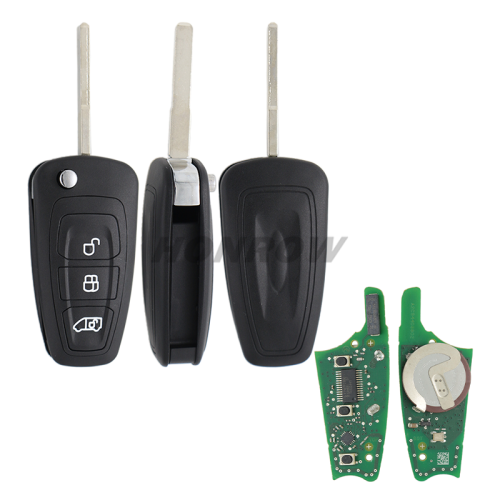 For Original Ford 3 Button remote key with 433.92Mhz HiTAGPro 49 CHIP BK2T-15K601-AB A2C53435329 Genuine Part Number: 2013328 - 2149959 Original PCB+Aftermarket key shell