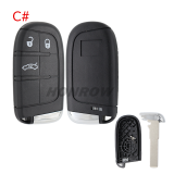 For Fiat 2/2+1/3/3+1/4/4+1/5 buttons remote key shell with SIP22 Blade