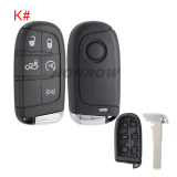 For Fiat 2 button remote key shell with SIP22 Blade