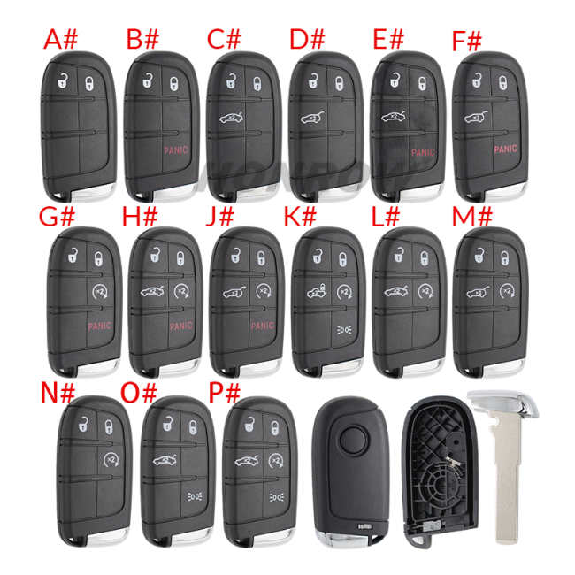 For Fiat 2 button remote key shell with SIP22 Blade