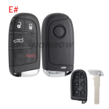 For Fiat 2 button remote key shell with SIP22 Blade