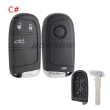 For Fiat 2 button remote key shell with SIP22 Blade