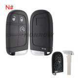 For Fiat 2/2+1/3/3+1/4/4+1/5 buttons remote key shell with SIP22 Blade
