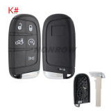 For Fiat 2/2+1/3/3+1/4/4+1/5 buttons remote key shell with SIP22 Blade
