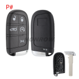 For Fiat 2/2+1/3/3+1/4/4+1/5 buttons remote key shell with SIP22 Blade