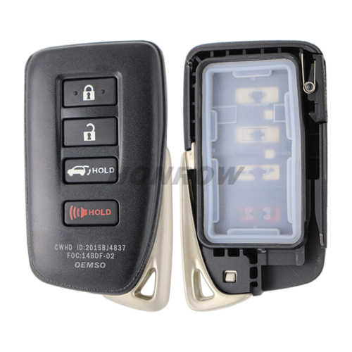 For Lexus 3+1 button modified remote key blank