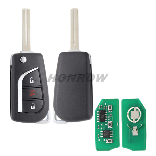 For Toyota Corolla iM 2+1 button Remote Flip Key without chip  FCC :HYQ12BFA