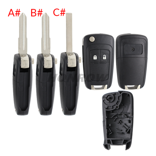  For Chevrolet 2 button remote key shell with left blade