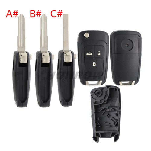 For  Chevrolet 3 button remote key shell with left blade