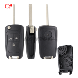 For  Chevrolet 3 button remote key shell with left blade