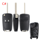  For Chevrolet 2 button remote key shell with left blade