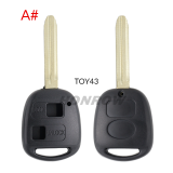 For Lexus  2 button remote key blank