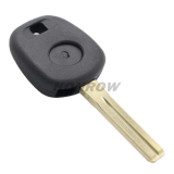 For Lex  transponder key blank ,the chip slot is at the bottom of the key. 