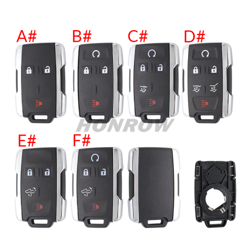 For Chevrolet black 2+1/3 +1/4+1/5+1 buttons remote key shell,the side part is white