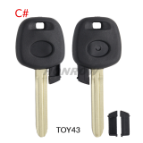 For Lex  transponder key blank ,the chip slot is at the bottom of the key. 