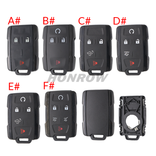 For Chevrolet black 2+1/3+1/4+1/5+1 buttons remote key shell, the side part is black
