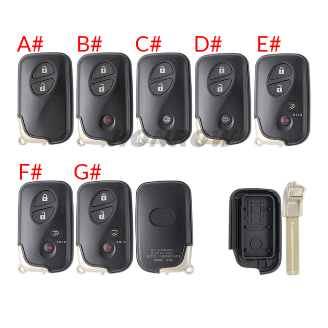 For Lexus 2/2+1/3/3+1 buttons remote key shell