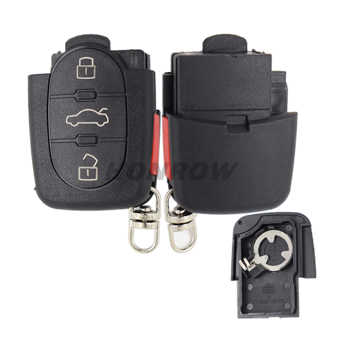 For Audi 3+1 button remote key shell with panic  (1616 battery small battery)