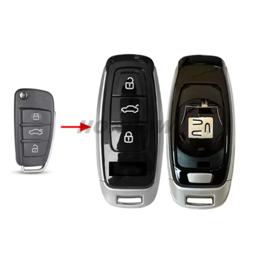 For Audi 3 button Upgraded Modified  remote key blank For Audi A4 A6 Q7..