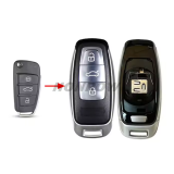 For Audi 3 button Upgraded Modified  remote key blank For Audi A4 A6 Q7..