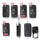 For Benz 1/2/2+1/3/3+1 button modified remote key shell with HU72 key blade