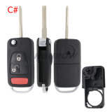 For Benz 1/2/2+1/3/3+1 button modified remote key shell with HU64 key blade
