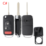 For Benz 1/2/2+1/3/3+1 button modified remote key shell with HU72 key blade