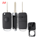 For Benz 1/2/2+1/3/3+1 button modified remote key shell with HU72 key blade
